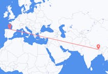 Vluchten van Bhadrapur, Mechi, Nepal naar Santander, Spanje