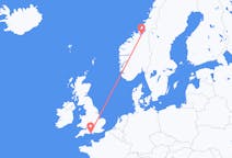 Vluchten van Trondheim, Noorwegen naar Bournemouth, Engeland