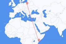 Flyg från Lamu, Kenya till Warszawa, Polen