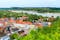 Photo of panoramic aerial view of Kazimierz Dolny, Poland.