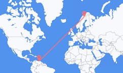 Flyreiser fra Barcelona, Venezuela til Kiruna, Sverige