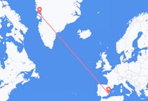 グリーンランドのクァールストから、スペインのアリカンテまでのフライト