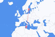 出发地 利比亚出发地 的黎波里目的地 瑞典維斯比的航班