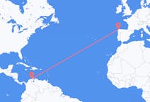 Flyreiser fra Riohacha, Colombia til La Coruña, Spania