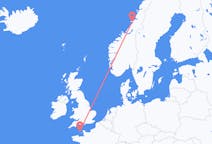 Vluchten van Rørvik, Sør-Trøndelag, Noorwegen naar Guernsey, Guernsey