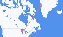 Flyreiser fra Milwaukee, USA til Aasiaat, Grønland