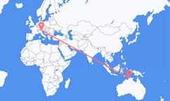 Flyg från Darwin, Australien till Bolzano, Italien