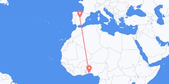 Flyreiser fra Benin til Spania