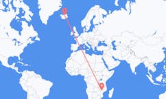 Flyrejser fra Tete, Mozambique til Akureyri, Island