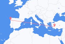 出发地 土耳其出发地 代尼茲利目的地 西班牙維戈的航班