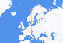 Flights from Sandnessjøen, Norway to Trieste, Italy