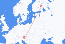 Fly fra Nyslott til Ljubljana