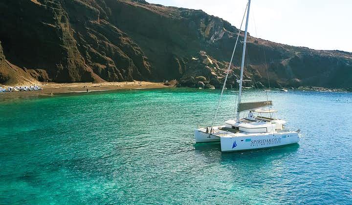 Semi-Private Premium Catamaran Cruise in Santorini with BBQ and Drinks