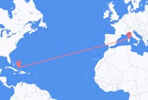 Flights from Spring Point, the Bahamas to Olbia, Italy