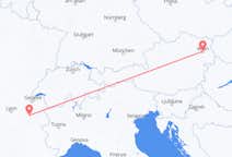 Flyg från Chambery, Frankrike till Vienna, Österrike