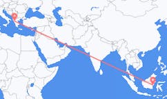 出发地 印度尼西亚巴厘巴板目的地 希腊约阿尼纳的航班