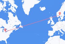 Flights from Detroit, the United States to Oslo, Norway