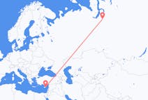 Fly fra Larnaka til Novyj Urengoj