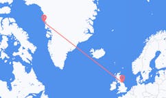 Fly fra Upernavik til Durham, England