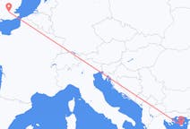 Flyrejser fra Lemnos, Grækenland til London, England