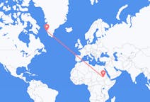 Flyg från Khartoum, Sudan till Nuuk, Grönland