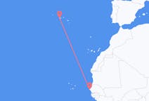 Vluchten van Dakar, Senegal naar Horta, Azoren, Portugal