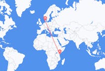 Flights from Ukunda, Kenya to Esbjerg, Denmark
