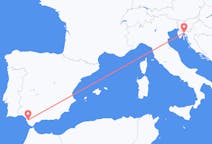 クロアチアのリエカから、スペインのヘレスまでのフライト
