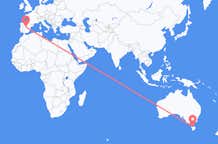 澳大利亚出发地 德文港飞往澳大利亚目的地 马德里的航班