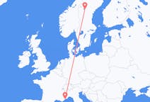 Flights from Östersund, Sweden to Nice, France