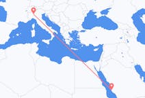 Flyreiser fra Jidda, Saudi-Arabia til Milano, Italia