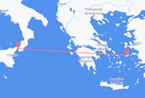 Vluchten van Reggio Calabria naar Ikaria