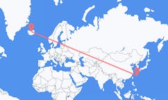航班从日本冲绳岛市到阿克雷里市，冰岛塞尔