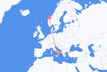 Vluchten van Sogndal naar Catanië