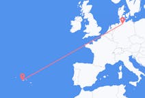 Vols depuis la ville de Hambourg vers la ville de Horta (Açores)