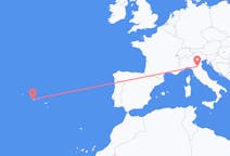 Fly fra Horta, Azores til Bologna