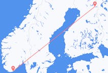 Lennot Kristiansandista, Norja Kuusamoon, Suomi