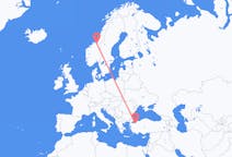 Flights from Trondheim, Norway to Bursa, Turkey