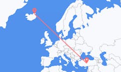出发地 冰岛索斯霍恩目的地 土耳其内夫谢希尔的航班