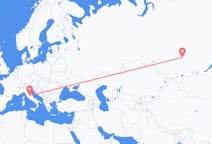 Flights from Krasnoyarsk, Russia to Perugia, Italy