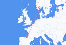 Flyreiser fra Vitoria, Spania til Kristiansand, Norge