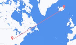 Flyrejser fra Harrison, USA til Egilsstaðir, Island