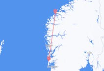 Vluchten van Haugesund, Noorwegen naar Ålesund, Noorwegen