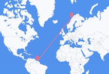 Flyrejser fra Paramaribo, Surinam til Svolvaer, Norge