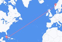 Vluchten van Grand Cayman naar Sogndal