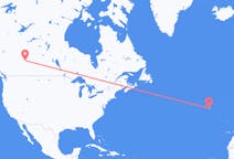 Flyreiser fra Edmonton, til Ponta Delgada