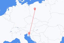 Flights from Rijeka in Croatia to Poznań in Poland