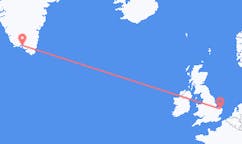 Flights from Narsaq, Greenland to Norwich, the United Kingdom