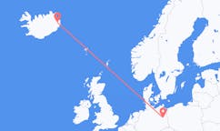 航班从德国柏林市到埃伊尔斯塔济市，冰岛塞尔
