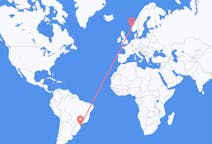 Flyg från Joinville, Brasilien till Bergen, Norge